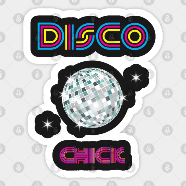 Disco Chick Sticker by Mint Cloud Art Studio